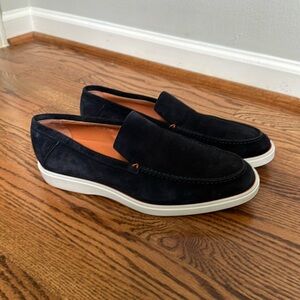 Santoni Men's Blue Suede Loafers, Size 10.5, NEW!